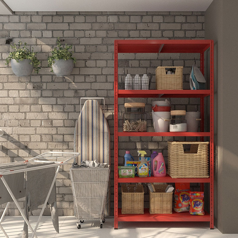 СТЕЛАЖ GRIMA 187X100X40/5X80 ЧЕРВЕН СТЕЛАЖ GRIMA 187X100X40/5X80 ЧЕРВЕН