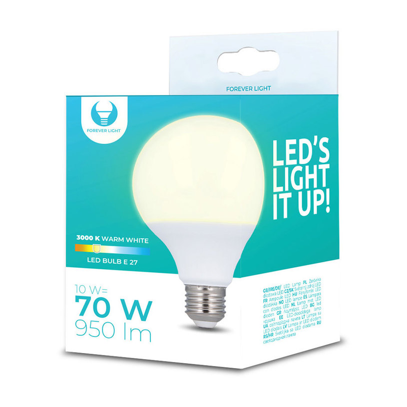 LED КРУШКА E27 10W 3000K 950LM G95 FOREVER LIGHT