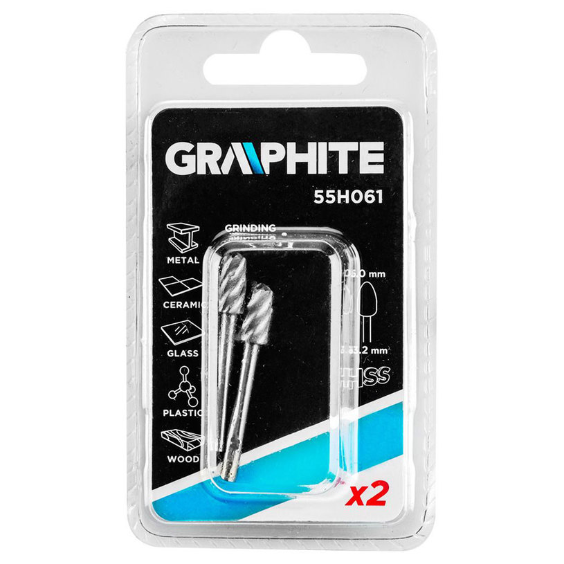 GRAPHITE ФРЕЗЕР 3.2 X 6 MM 2 БР GRAPHITE ФРЕЗЕР 3.2 X 6 MM 2 БР