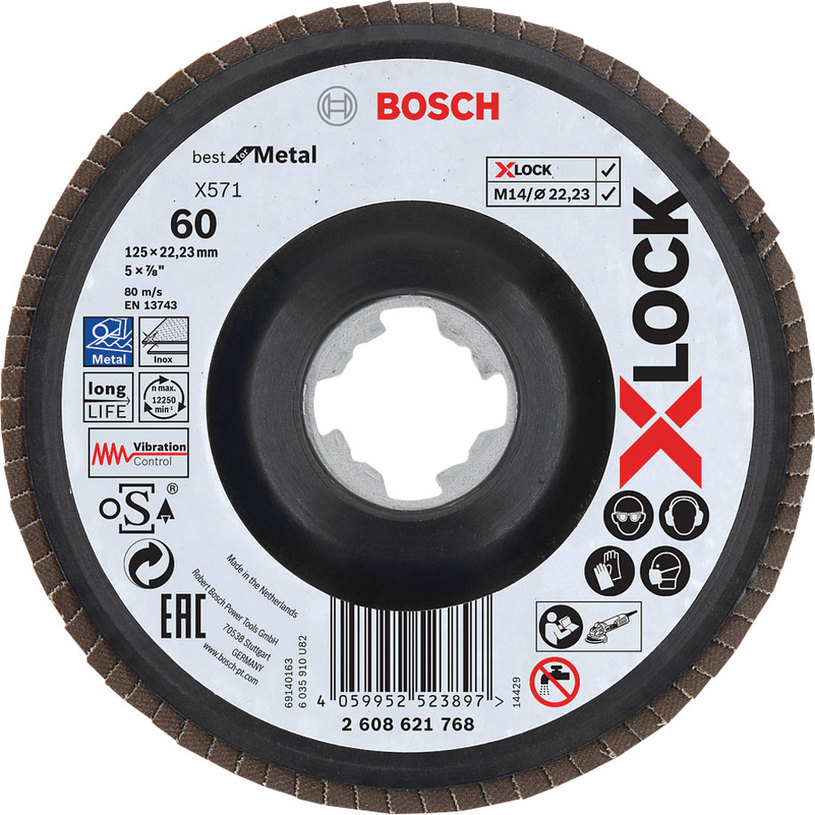 BOSCH ЛАМ. ДИСК ЗА ЪГЛ.G60 Ф125MM X-LOCK BOSCH ЛАМ. ДИСК ЗА ЪГЛ.G60 Ф125MM X-LOCK
