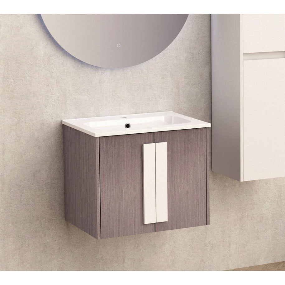 INTER CERAMIC Bathroom Vanity Unit with Basin, 60 cm, PVC with Melamine Finish