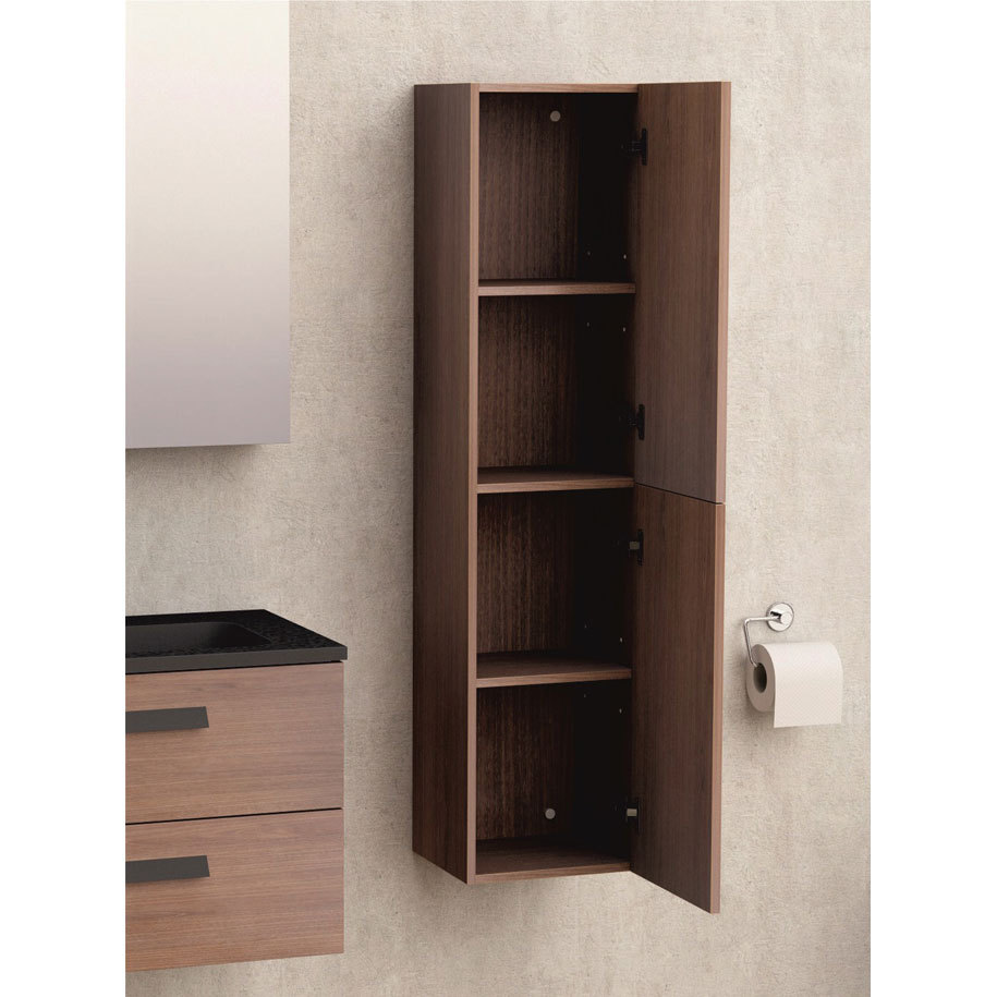 Soft-close hinges keep the doors quiet