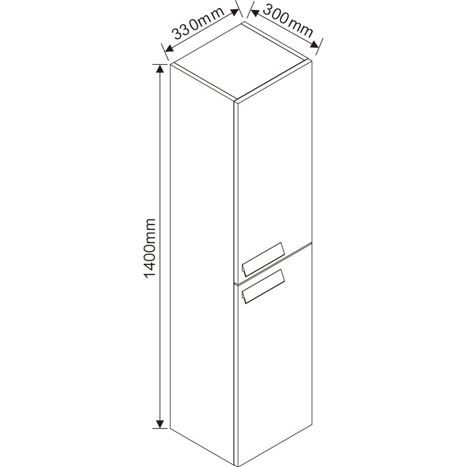 INTER CERAMIC ILVINA ICP 3330 Bathroom Tall Cabinet, 33x140x30 cm, Melamine-Coated Plywood