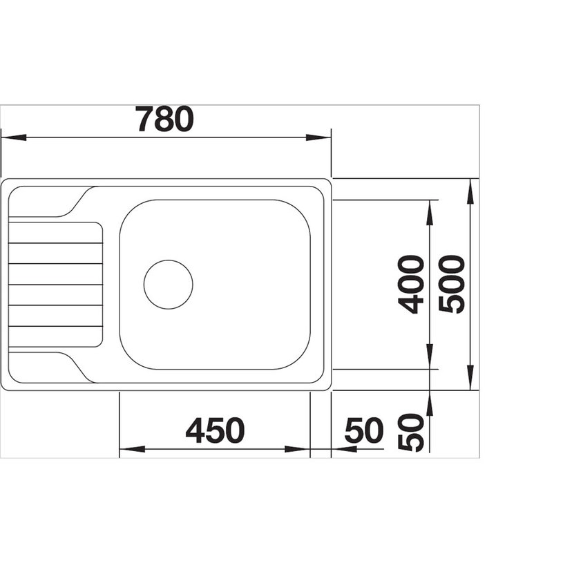 КУХНЕНСКА МИВКА DINAS XL6S 78X50 СМ.@ КУХНЕНСКА МИВКА DINAS XL6S 78X50 СМ.@
