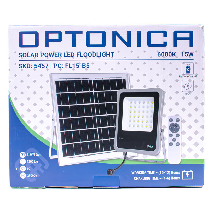 &LED СОЛАРЕН ПРОЖЕКТОР 15W 6K OPTONICA^ &LED СОЛАРЕН ПРОЖЕКТОР 15W 6K OPTONICA^