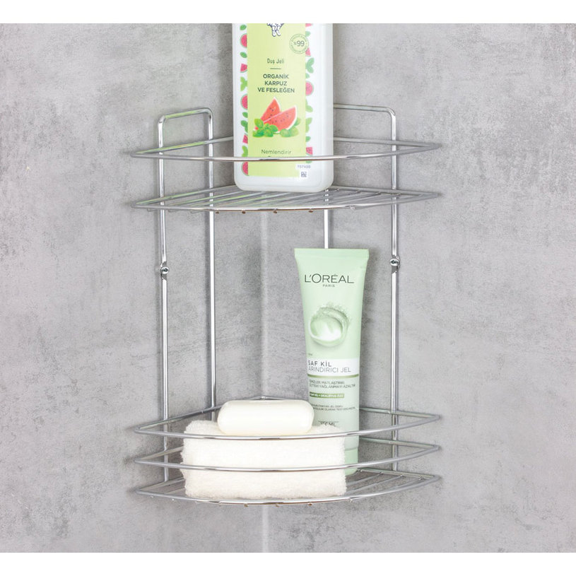 ЕТАЖЕРКА ЗА БАНЯ, ЪГЛОВА- 2 НИВА ХРОМ ЕТАЖЕРКА ЗА БАНЯ, ЪГЛОВА- 2 НИВА ХРОМ