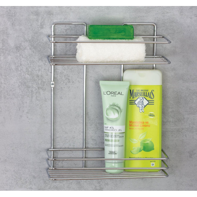 ЕТАЖЕРКА ЗА БАНЯ, СТЕННА- 2 НИВА ХРОМ ЕТАЖЕРКА ЗА БАНЯ, СТЕННА- 2 НИВА ХРОМ