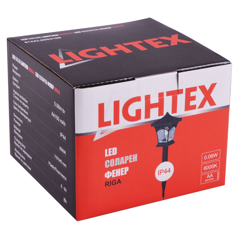 &LED СОЛАРЕН ФЕНЕР RIGA 0.06W 6K LIGHTEX &LED СОЛАРЕН ФЕНЕР RIGA 0.06W 6K LIGHTEX