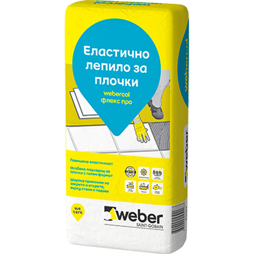 ЛЕП. ПЛОЧКИ WEBER ФЛЕКСПРО C2TES1 25KG ЛЕП. ПЛОЧКИ WEBER ФЛЕКСПРО C2TES1 25KG