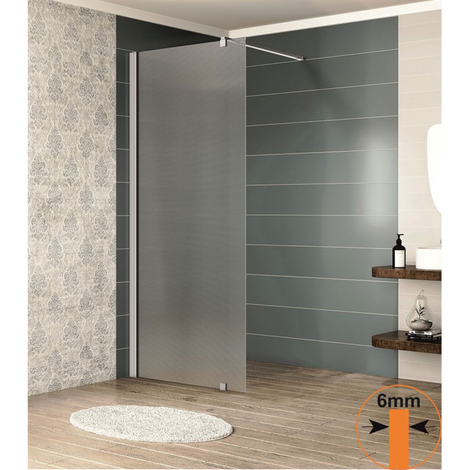 Стационарен параван за баня INTER CERAMIC 113FS/70 NANO, 70x200 cm, матирано стъкло 6 mm, хром
