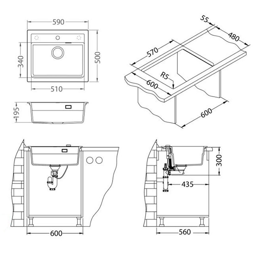 **КУХНЕНСКА МИВКА ATROX 30 БЯЛА @ **КУХНЕНСКА МИВКА ATROX 30 БЯЛА @