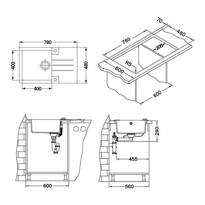 КУХНЕНСКА МИВКА ROCK 130 ЧЕРНА КУХНЕНСКА МИВКА ROCK 130 ЧЕРНА
