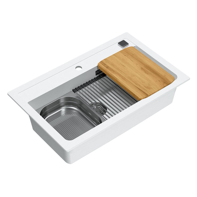 **КУХНЕНСКА МИВКА ATROX 40 БЯЛА @ **КУХНЕНСКА МИВКА ATROX 40 БЯЛА @