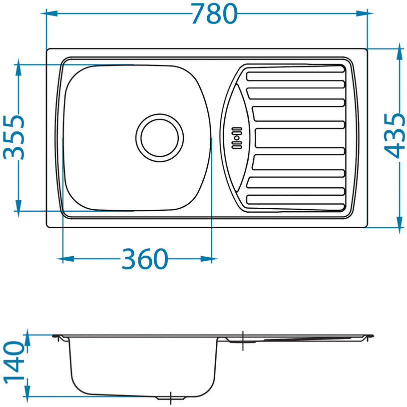 **КУХНЕНСКА МИВКА BASIC 150 ЛЯВА@ **КУХНЕНСКА МИВКА BASIC 150 ЛЯВА@