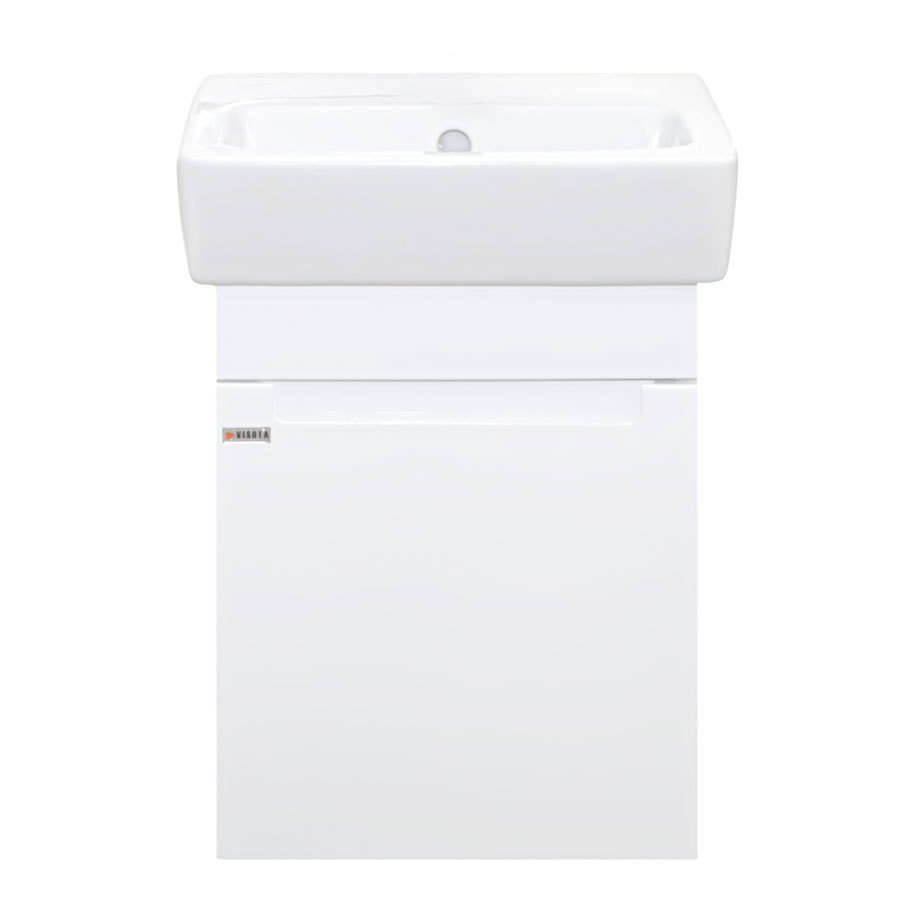 VISOTA LUNA 40 Bathroom Vanity Unit with Basin, PVC, White, Right-Hand Opening