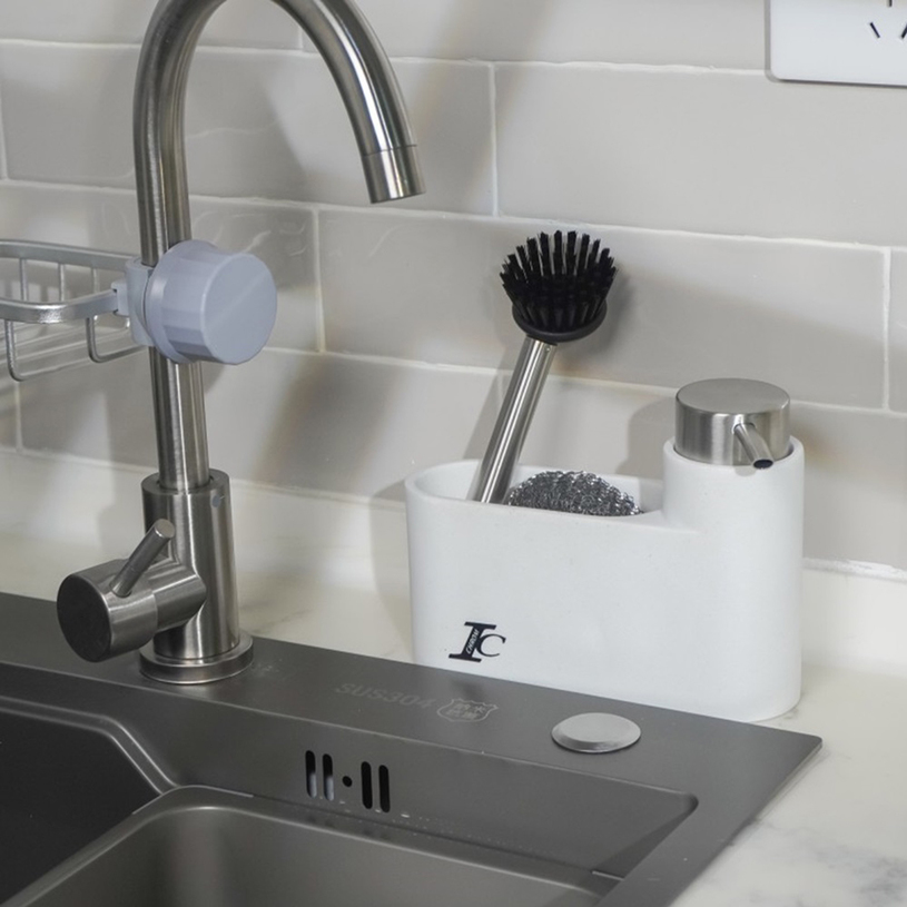 ДОЗАТОР ЗА САПУН С ПОСТАВКА ЗА ЧЕТКА БЯЛ ДОЗАТОР ЗА САПУН С ПОСТАВКА ЗА ЧЕТКА БЯЛ