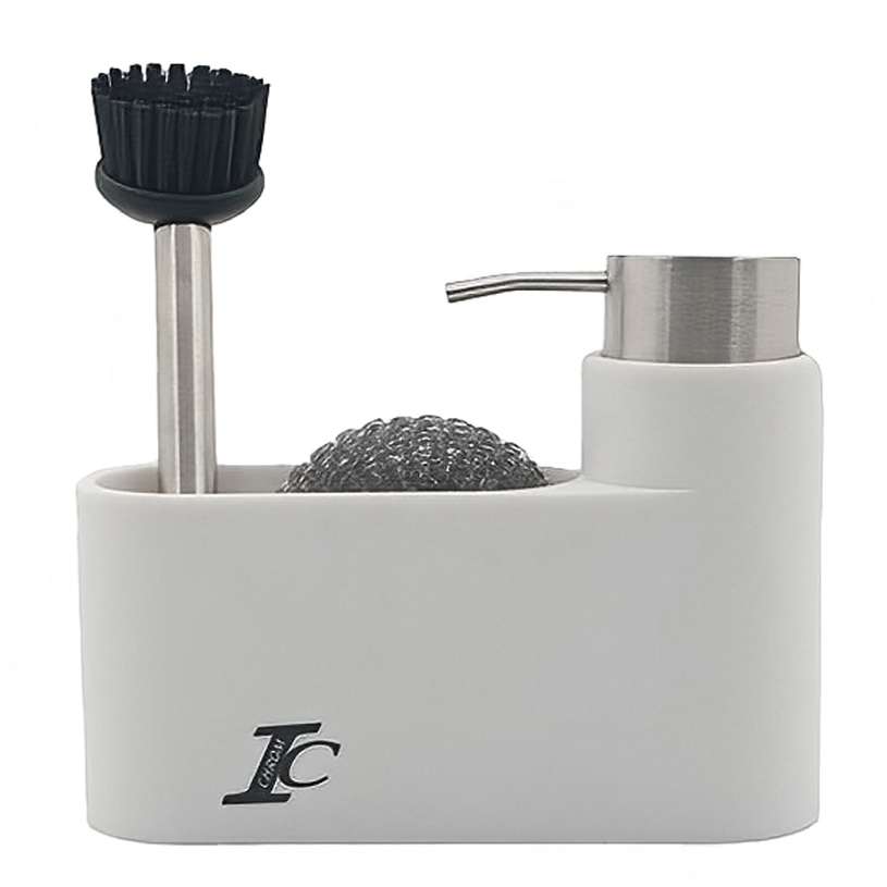 ДОЗАТОР ЗА САПУН С ПОСТАВКА ЗА ЧЕТКА БЯЛ ДОЗАТОР ЗА САПУН С ПОСТАВКА ЗА ЧЕТКА БЯЛ