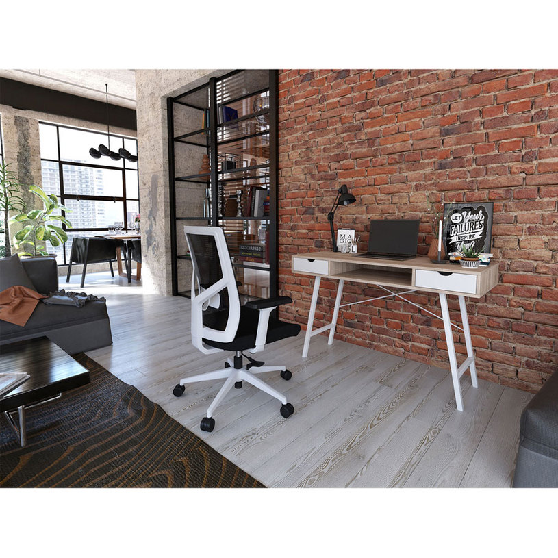 БЮРО SHAPE A 120/48/76 ДЪБ/БЯЛ МЕТАЛ БЮРО SHAPE A 120/48/76 ДЪБ/БЯЛ МЕТАЛ