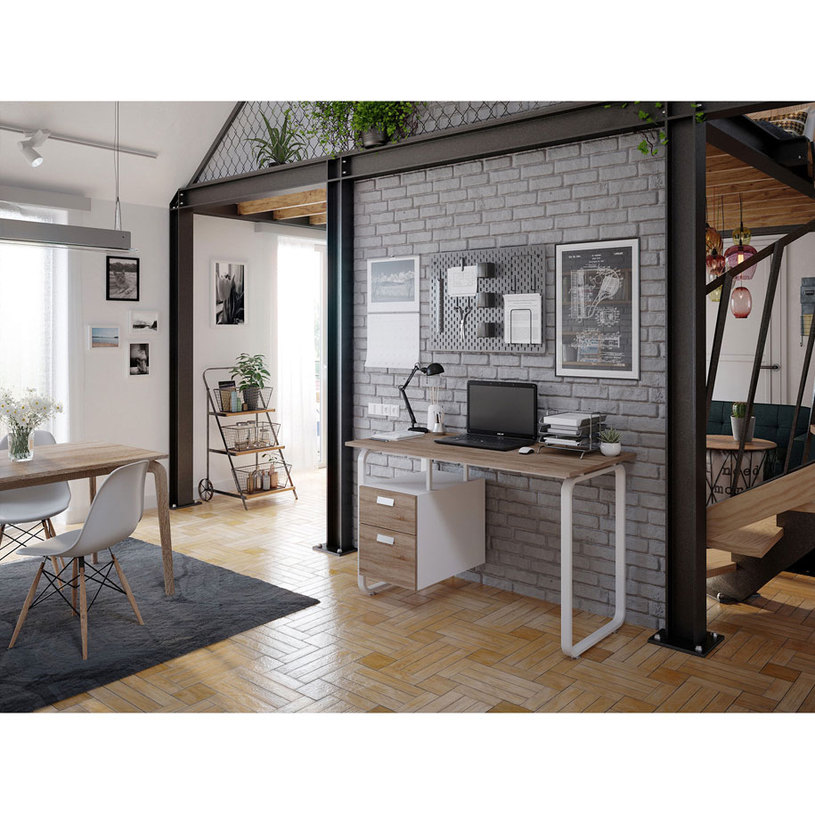 БЮРО SHAPE О 120/60/76 ДЪБ/БЯЛ+КОНТЕЙНЕР БЮРО SHAPE О 120/60/76 ДЪБ/БЯЛ+КОНТЕЙНЕР