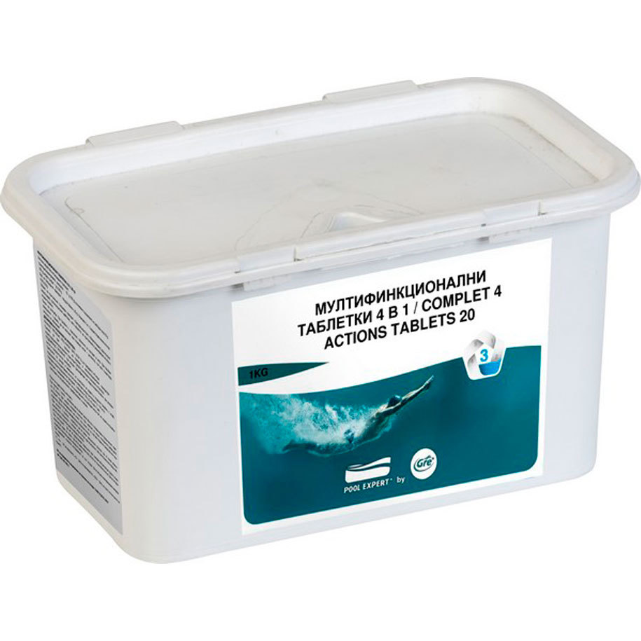 Мултифункционални таблетки за басейн GRE 95132L 4 в 1 – 1 kg (50 x 20 g)