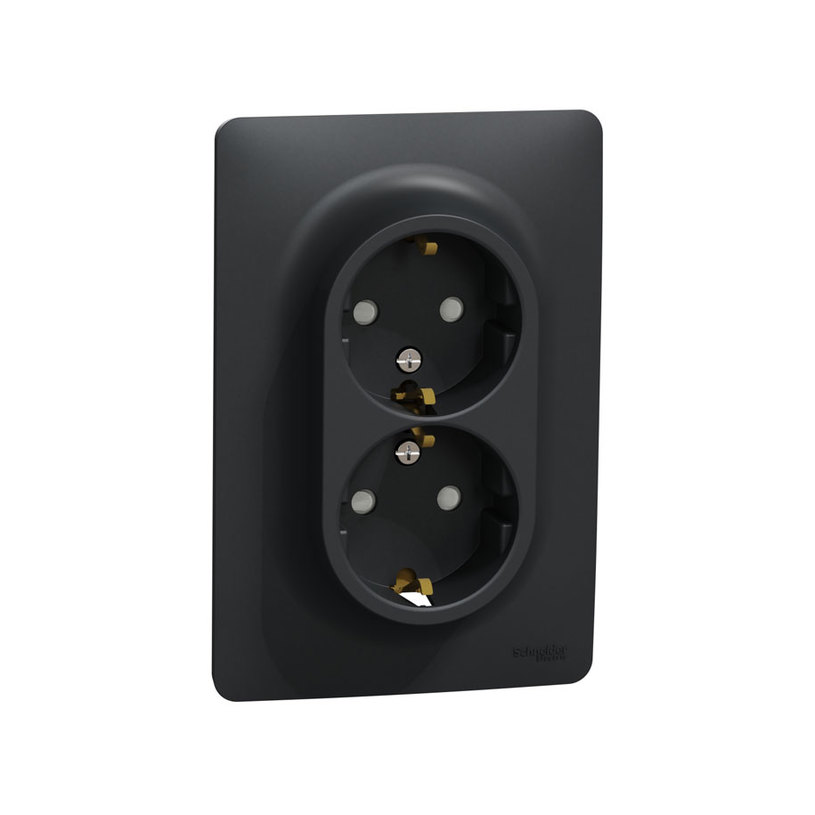 КОНТАКТ ДВОЕН ШУКО 16A АНТРАЦИТ UNICA КОНТАКТ ДВОЕН ШУКО 16A АНТРАЦИТ UNICA