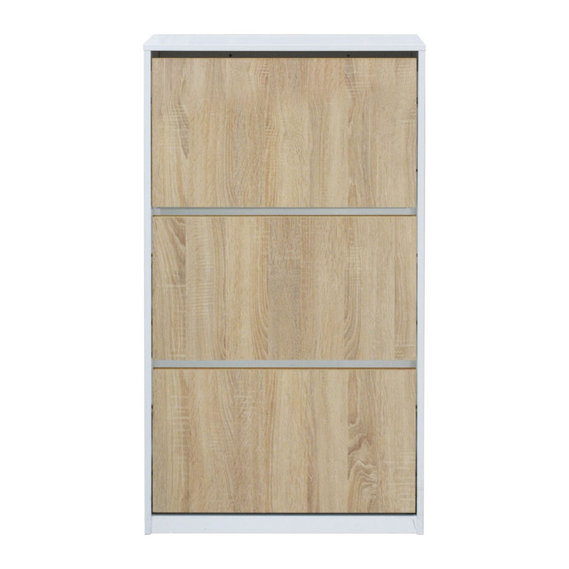 ШКАФ ЗА ОБУВК 3ВРАТИ 64х26х121 БЯЛ/СОНОМ ШКАФ ЗА ОБУВК 3ВРАТИ 64х26х121 БЯЛ/СОНОМ