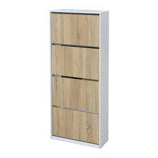 ШКАФ ЗА ОБУВК 4ВРАТИ 64х26х159 БЯЛ/СОНОМ ШКАФ ЗА ОБУВК 4ВРАТИ 64х26х159 БЯЛ/СОНОМ
