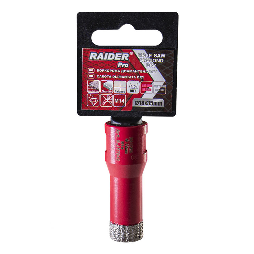 &RAIDER PRO Боркорона Diamond Dry ф18mm &RAIDER PRO Боркорона Diamond Dry ф18mm