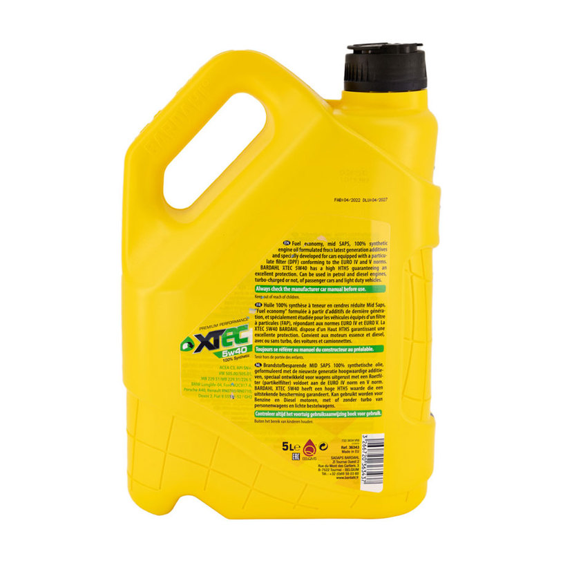 МОТОРНО МАСЛО BARDAHL XTEC 5W40 5L МОТОРНО МАСЛО BARDAHL XTEC 5W40 5L