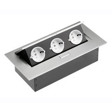 РАЗКЛОНИТЕЛ ЗА ВГРАЖДАНЕ 3 ГНЕЗДА БЕЗ КАБЕЛ АЛУМИНИЙ GTV РАЗКЛОНИТЕЛ ЗА ВГРАЖДАНЕ 3 ГНЕЗДА БЕЗ КАБЕЛ АЛУМИНИЙ GTV