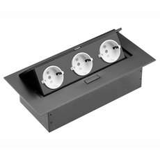 РАЗКЛОНИТЕЛ ЗА ВГРАЖДАНЕ 3 ГНЕЗДА БЕЗ КАБЕЛ ЧЕРЕН GTV РАЗКЛОНИТЕЛ ЗА ВГРАЖДАНЕ 3 ГНЕЗДА БЕЗ КАБЕЛ ЧЕРЕН GTV