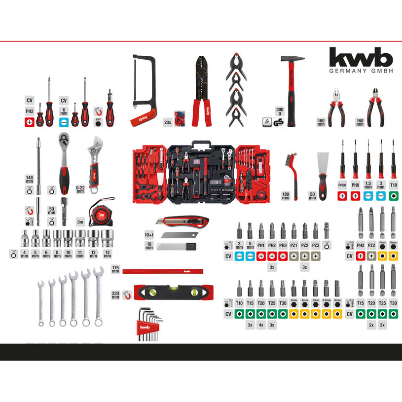 KWB К-кт инструменти в куфар 125 части KWB К-кт инструменти в куфар 125 части