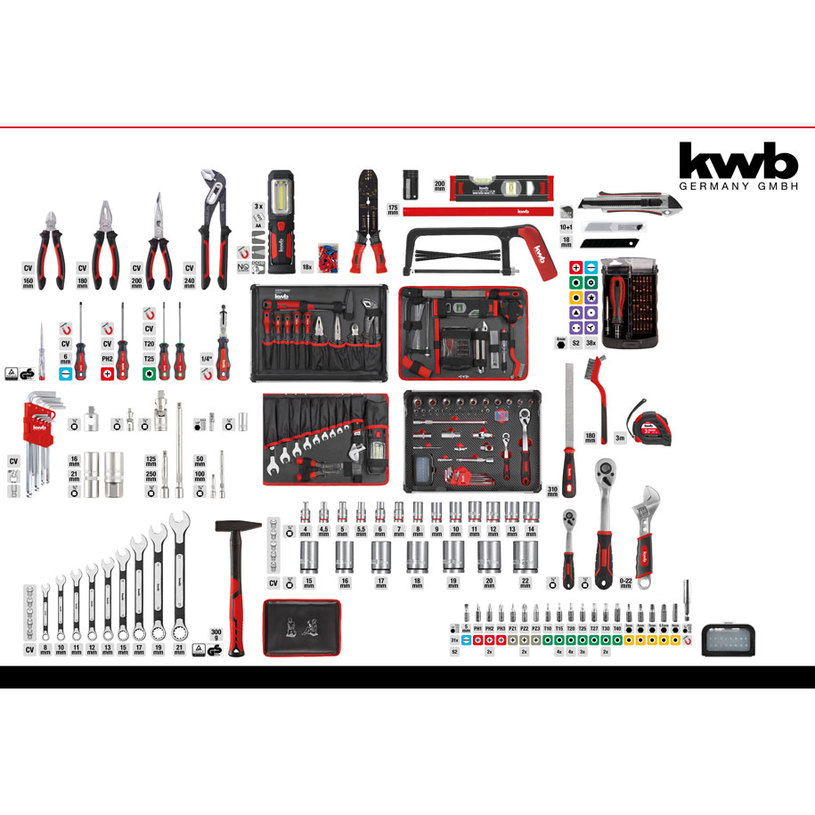 KWB К-кт инструменти в куфар 175 части KWB К-кт инструменти в куфар 175 части