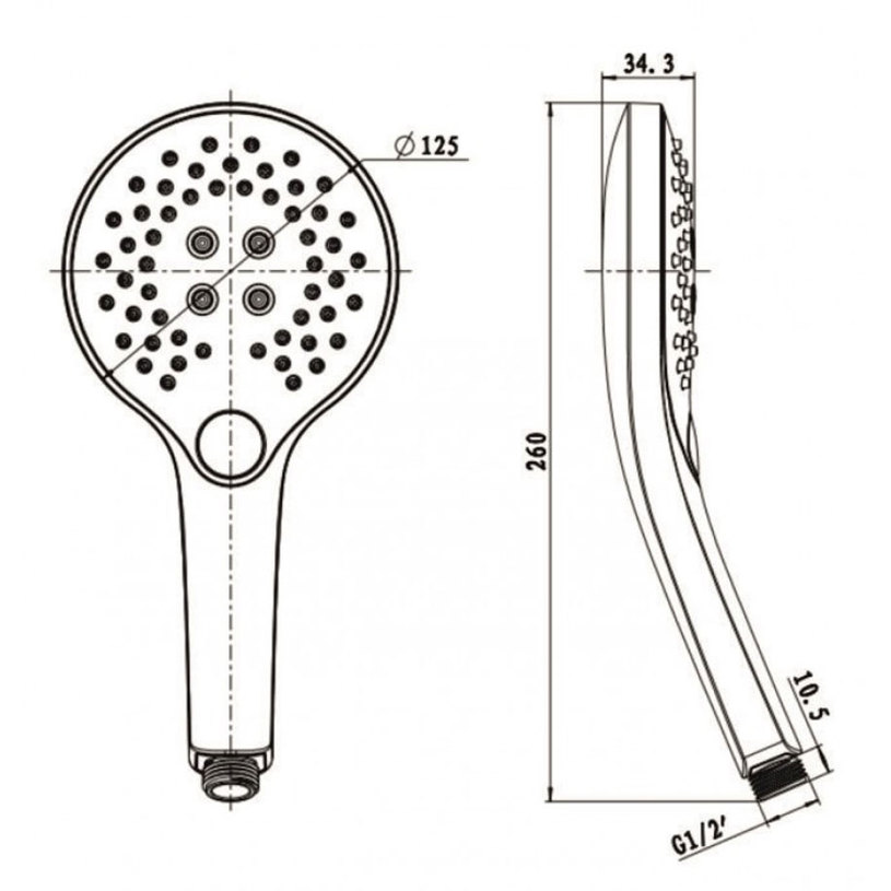 ДУШ СЛУШАЛКА 3Ф ЧЕРНА 7305B ДУШ СЛУШАЛКА 3Ф ЧЕРНА 7305B