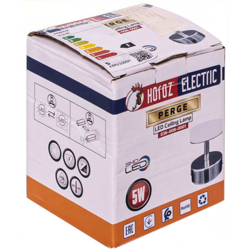 LED СПОТ 1X5W 4000K ХРОМ PERGA HOROZ LED СПОТ 1X5W 4000K ХРОМ PERGA HOROZ