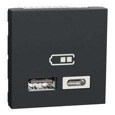 ДВОЙНО USB ЗАРЯДНО A+C АНТРАЦИТ SCHNEIDER UNICA (NU301854) ДВОЙНО USB ЗАРЯДНО A+C АНТРАЦИТ SCHNEIDER UNICA (NU301854)