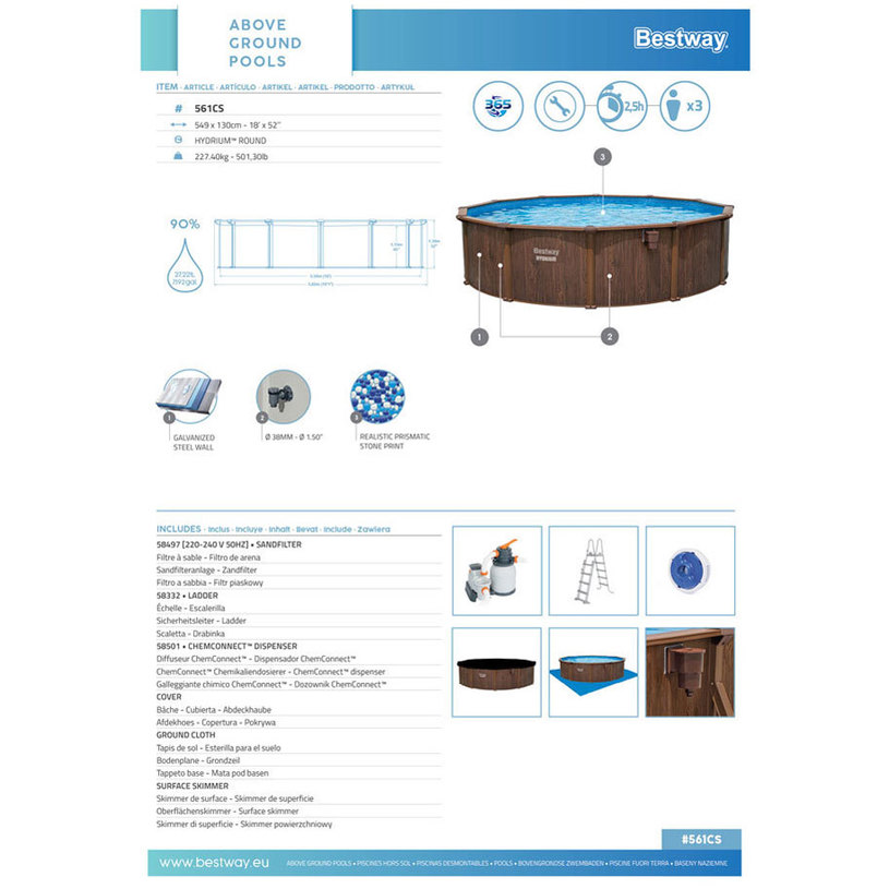 БАСЕЙН 550X130 ФИЛ BESTW 561CS HYDRI 2@ БАСЕЙН 550X130 ФИЛ BESTW 561CS HYDRI 2@