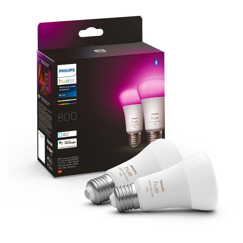 LED КРУШКА HUE E27 6.5W 2 БРОЯ PHILIPS LED КРУШКА HUE E27 6.5W 2 БРОЯ PHILIPS