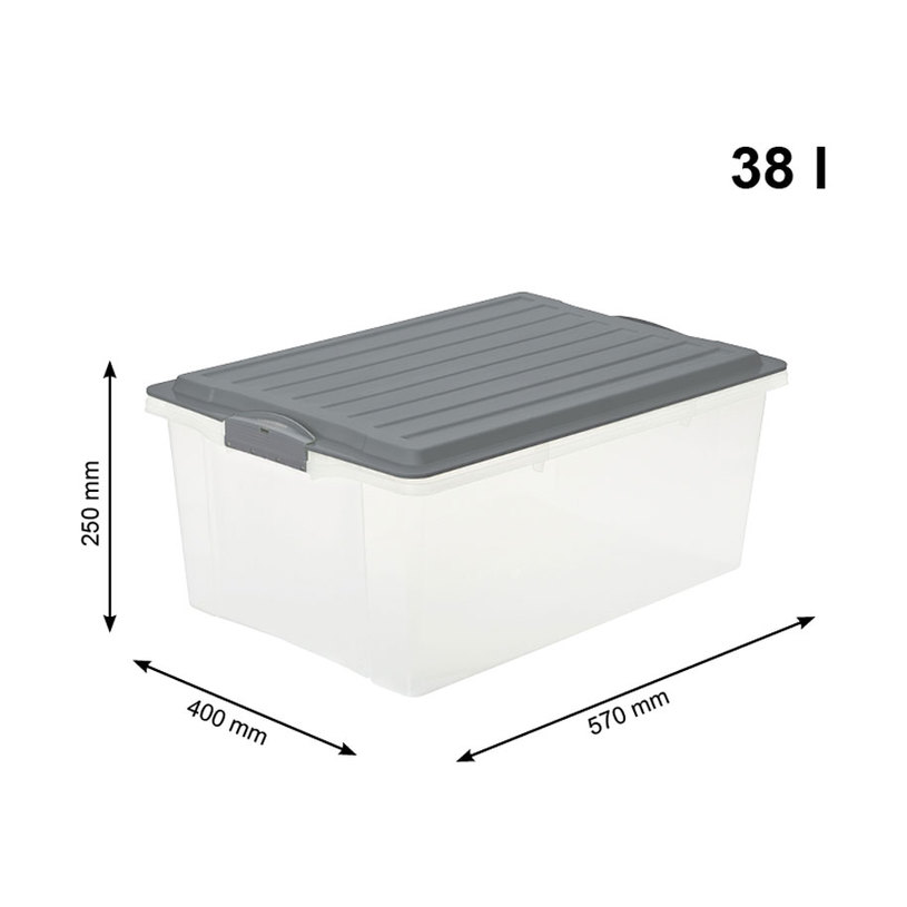 КУТИЯ ЗА СЪХРАНЕНИЕ 38 L COMPACT СИВ КУТИЯ ЗА СЪХРАНЕНИЕ 38 L COMPACT СИВ
