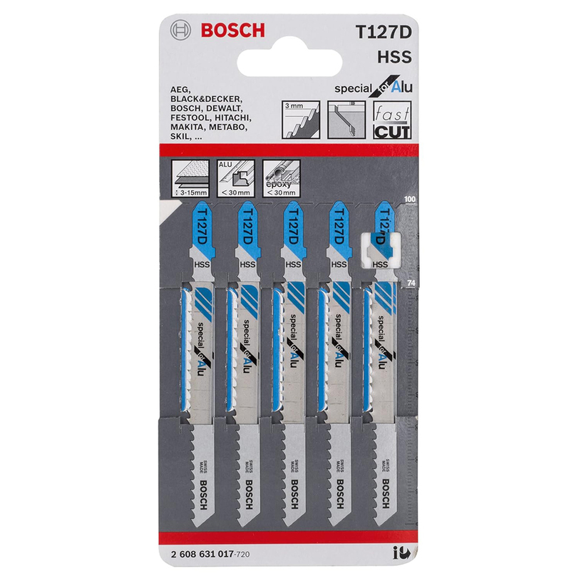 BOSCH НОЖ ЗА ПРОБ.ТР ЗА ДЪРВО Т127, 5БР BOSCH НОЖ ЗА ПРОБ.ТР ЗА ДЪРВО Т127, 5БР