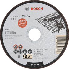 ДИСК ЗА РЯЗАНЕ НА МЕТАЛ INOX STANDART BOSCH 125x1.6x22.23 ДИСК ЗА РЯЗАНЕ НА МЕТАЛ INOX STANDART BOSCH 125x1.6x22.23