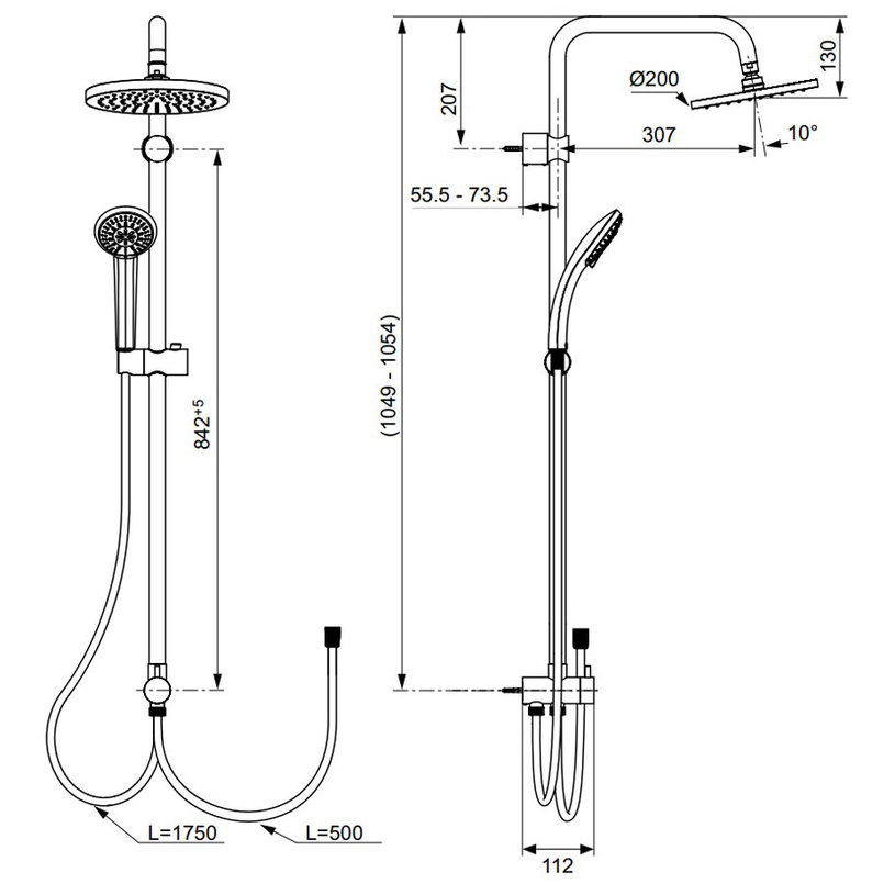 ***ДУШ КОМПЛЕКТ IDEALRAIN A6281AA ***ДУШ КОМПЛЕКТ IDEALRAIN A6281AA