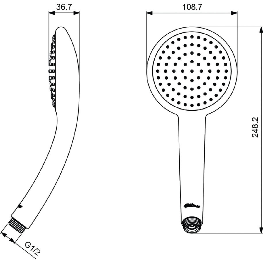 Standard connection fits any shower hose