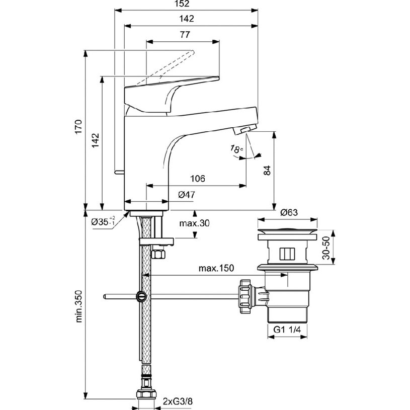 СМЕСИТЕЛ CERABASE ЗА УМИВ.ИЗПР. BC828AA СМЕСИТЕЛ CERABASE ЗА УМИВ.ИЗПР. BC828AA