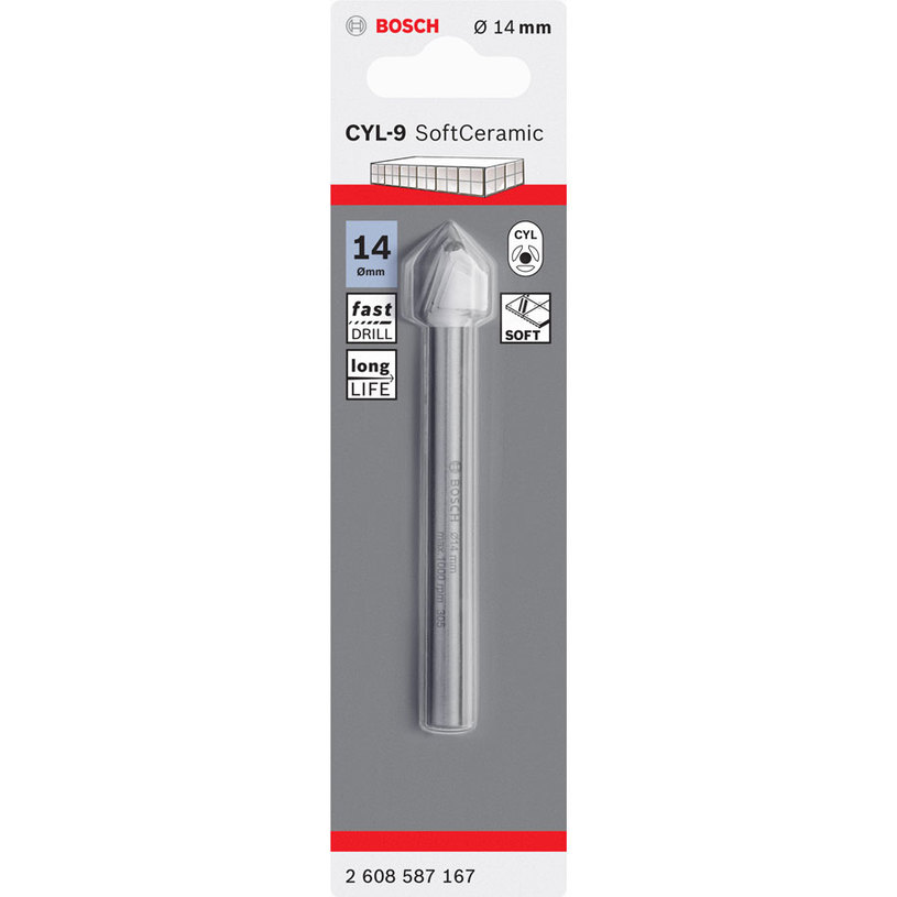 BOSCH, СВРЕДЛО ЗА СТЪКЛО 14X90 MM BOSCH, СВРЕДЛО ЗА СТЪКЛО 14X90 MM