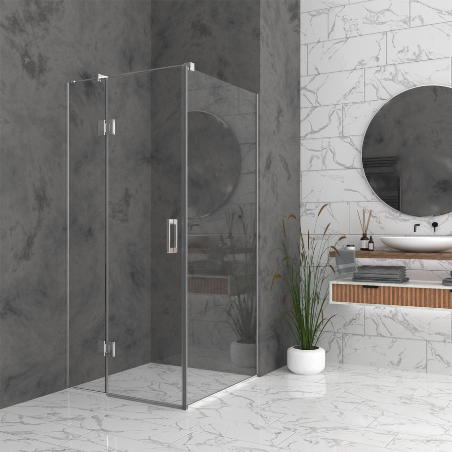 RGC HYDRA R Shower Enclosure 120x80 cm, 6 mm Clear Glass, Chrome Profile