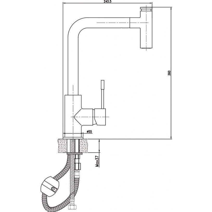 #КУХН.СМЕСИТЕЛ ИЗТЕГЛЯЩ ДУШ KITCHEN LINE #КУХН.СМЕСИТЕЛ ИЗТЕГЛЯЩ ДУШ KITCHEN LINE