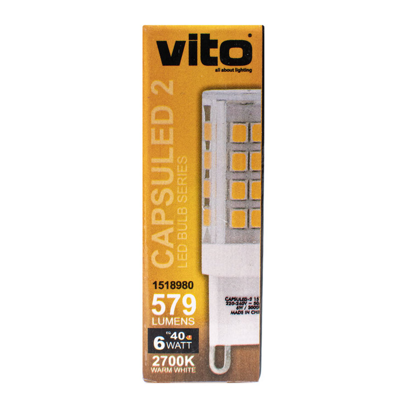LED КАПСУЛА G9 6W 27K 579LM VITO LED КАПСУЛА G9 6W 27K 579LM VITO