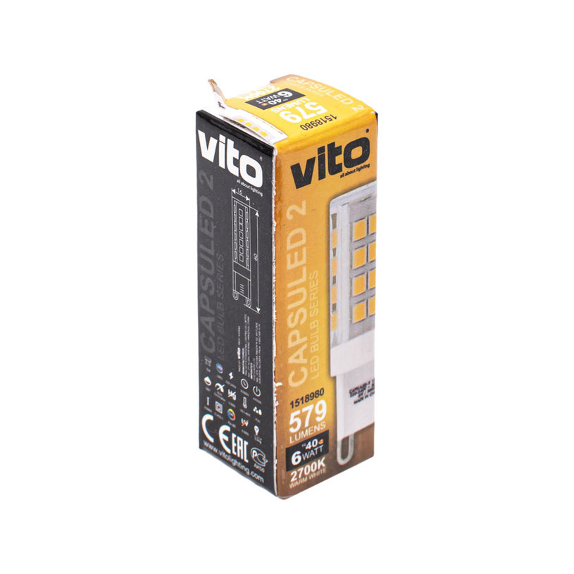 LED КАПСУЛА G9 6W 27K 579LM VITO LED КАПСУЛА G9 6W 27K 579LM VITO