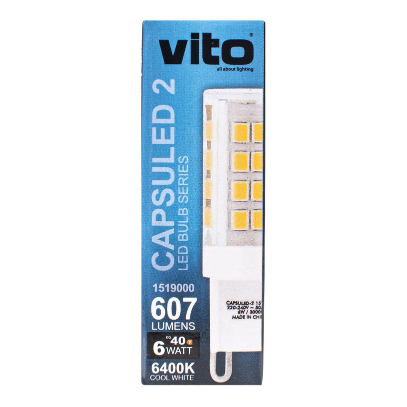 LED КАПСУЛА G9 6W 64K 607LM VITO LED КАПСУЛА G9 6W 64K 607LM VITO